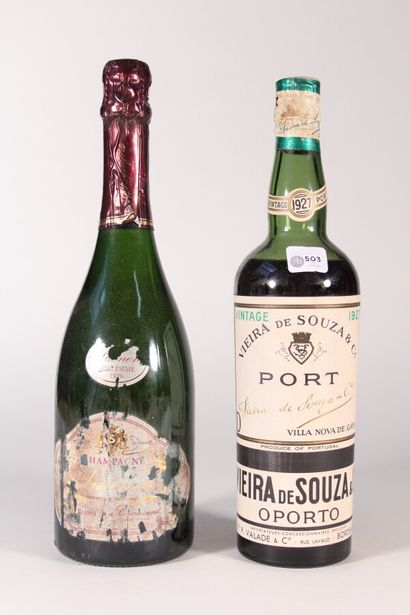 null 1927 - Vieira de Souza & Ca

 Port - 1 bottle (low level)

1996 - Champagne...