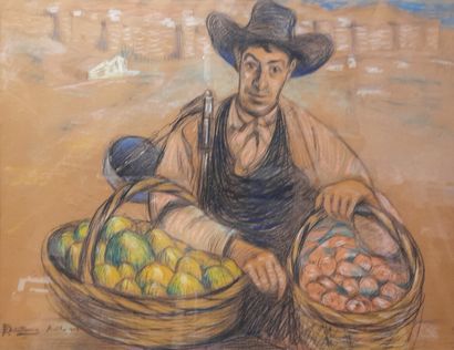 null Robert DELETANG (1874-1951)

Vendeur de fruits.

Technique mixte signée en bas...