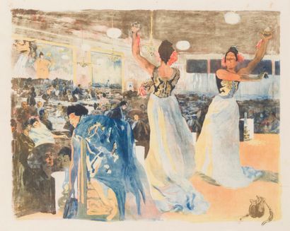 null D'APRÈS Alexandre LUNOIS (1863-1916)

Danseuses Sevillanes.

Lithographie couleurs...