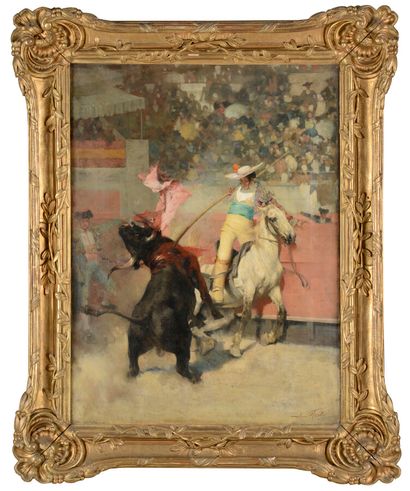 null Aimé Nicolas MOROT (1850-1913)

Suerte de Varas.

Huile sur toile signée en...