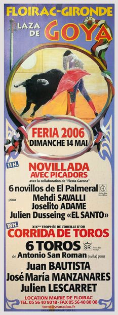 null AFFICHE PLAZA DE GOYA

Floirac-Gironde 2003.

XVIème Trophée de l'Oreille d'Or.

Dimanche...