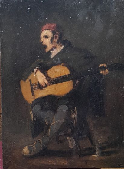 null Eugène FOREL (1858-1938)

Le guitariste.

Huile sur toile signée en haut à droite,...