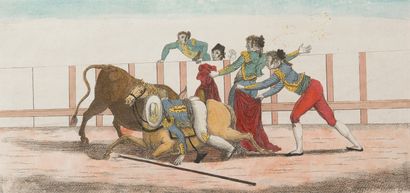 null [GRAVURES]

Réunion de 11 scènes de corrida début XIXème en couleurs dans l'esprit...