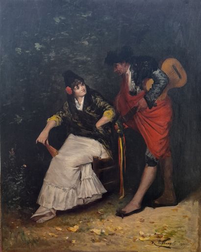 null J. CHIFFONNY (XIXème-XXème siècle)

Manola y torero.

Huile sur toile signée...