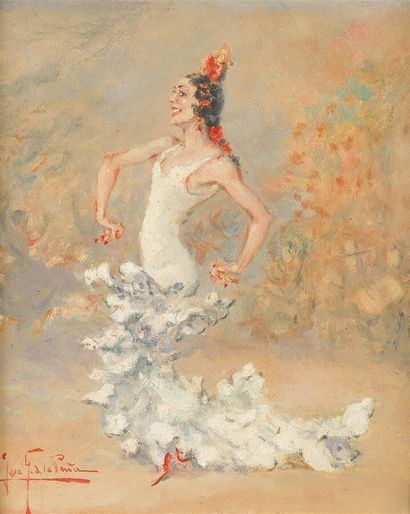 null José Garcia DE LA PEÑA (1887-1961) 

Danseuse .

Huile sur panneau signée en...
