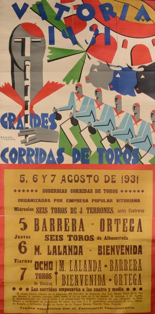 null AFFICHE VITORIA 1931 

5, 6 y 7 Agosto de 1931.

Ill. Zarceño Arteaga.

182...