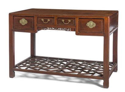 EXOTIC WOOD DESK 

China, 20th century.

The...