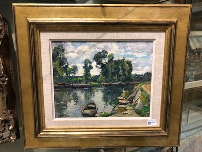 null Marcel PARTURIER (1901-1976)

The Loing Canal, 1943.

Oil on panel, signed lower...