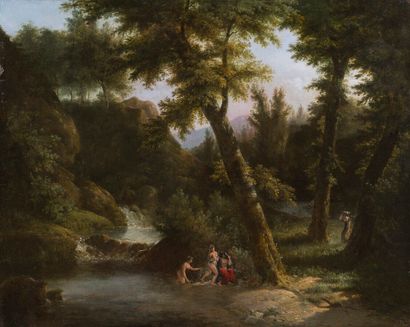 null ATTRIBUTED TO Jacques Raymond BRASCASSAT (1804-1867)

Wooded landscape with...