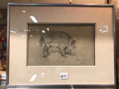 null Rosa BONHEUR (1822-1899)

Wild boar.

Drawing in pencil, bears the stamp of...