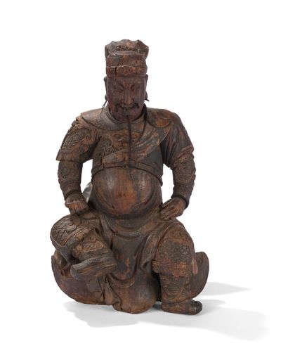 WOODEN STATUE OF GUANDI

China, 19th century.

Depicted...