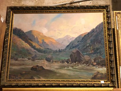 null Georges GONTHIER (1886-1969)

Paysage de montagne.

Huile sur toile signée en...