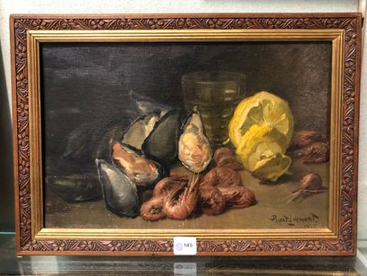 null Henri PRIVAT-LIVEMONT (1861-1936)

Still life with seafood, 1935.

Oil on panel,...