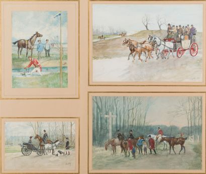 null CRAFTY (c.1840-1906)

Hunting scenes.

Four gouache watercolours, signed, one...