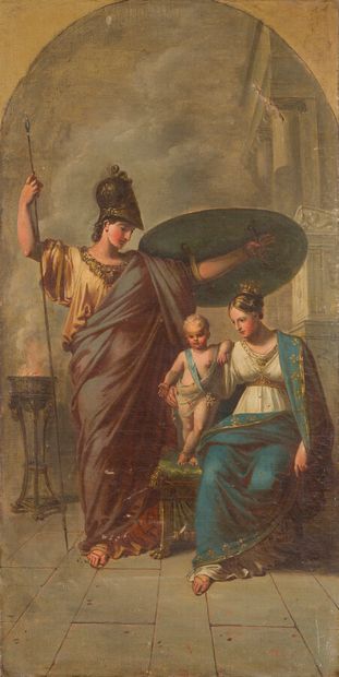 null FRENCH SCHOOL AROUND 1800

Minerva protecting France.

Oil on canvas.

96 x...