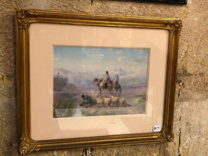 null Paul PASCAL (1839-c.1905)

Horsemen and herd of sheep.

Gouache, signed lower...