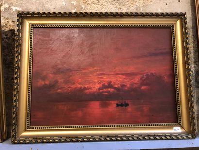 null Georges GONTHIER (1886-1969)

Boat at sunset.

Oil on canvas, signed lower right...