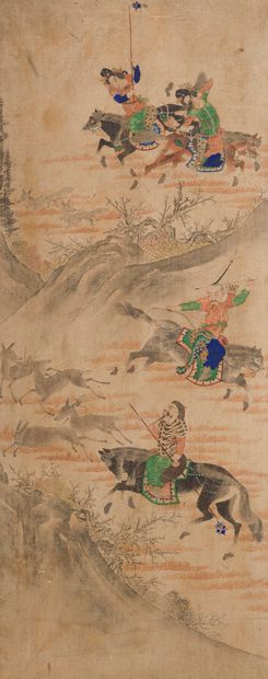 null EIGHT PAINTINGS ON SILK MOUNTED AS A FOLDING SCREEN 

Korea, 19th century.

Depicting...