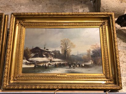 null Anton DOLL (1826-1887)

Village animée en hiver - Retour de la foire d'Aberland.

Deux...