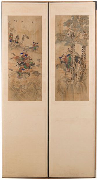 null EIGHT PAINTINGS ON SILK MOUNTED AS A FOLDING SCREEN 

Korea, 19th century.

Depicting...