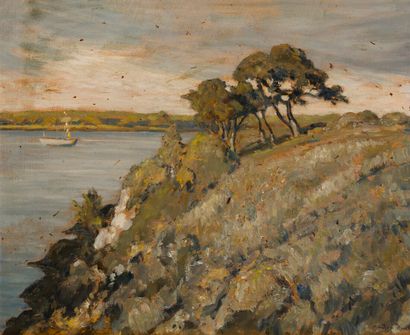 null André DAUCHEZ (1870-1948)

Entrance to Penfoul (1927).

Oil on panel, signed...