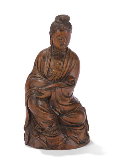 WOODEN STATUETTE OF GUANYIN

China, 19th/20th...