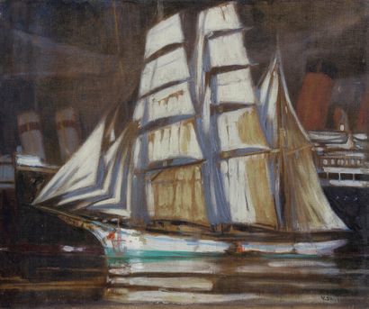 null Vicente SANTAOLARIA (1886-1967)

Voilier au port.

Huile sur toile, signée en...