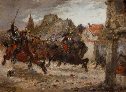 null Wilfrid Constant BEAUQUESNE (1847-1913)

Charge de cavalerie.

Huile sur panneau,...