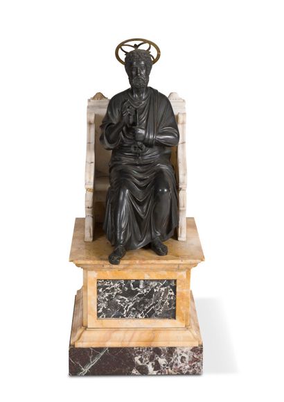 null AFTER Arnolfo DI CAMBIO

Black patina bronze subject, representing Saint Peter,...