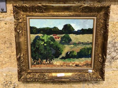 null R. MARTRINCHARD (20th)

Country landscape.

Oil on panel signed lower right...