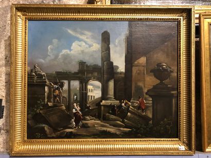 null IN THE FACE OF Jean BARBAULT (1718-1766)

Caprice of architecture.

Oil on canvas.

In...