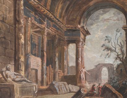 null Jean-Nicolas SERVANDONI (1695-1766)

Architectural caprice with the remains...