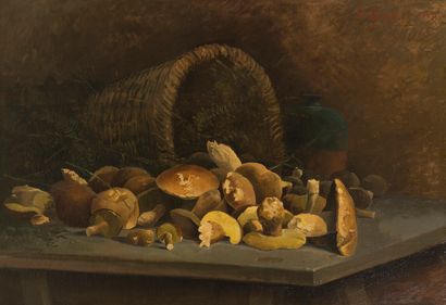 null Ferdinand DAVID (1861-1944)

Nature morte de champignons.

Huile sur toile signée...
