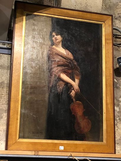null Alphonse Jules DEBAENE (XIX-XX°)

The violinist, 1902.

Oil on canvas, signed...