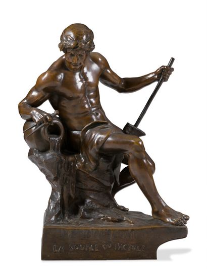 null BRONZE FIGURE WITH BROWN PATINA

representing The Source of the Pactole.

Signed...