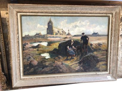 null Emile SIMON (1890-1876)

Gatherers of goëmons in Saint Guenolé.

Oil on panel,...