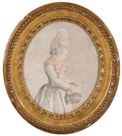 null Jean-Baptiste HILAIRE (Audun-Le-Tiche 1753Paris 1822) 

Dame portant une chaufferette.

Contre...