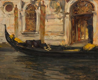 null Raymond ALLEGRE (1857-1933)

Palais Dario, Venise, 1903.

Huile sur panneau,...