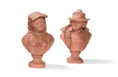null TWO BUSTS OF AN ITALIAN COUPLE IN TERRACOTTA

signed. Around 1900.

H.: 29,5...
