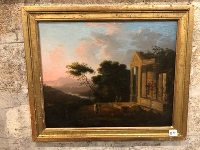 null 18th century french school

Landscape with ruins of a temple and ancient figures.

Oil...