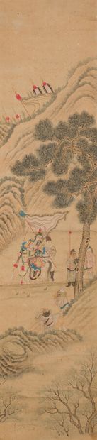 THREE INK AND COLOUR PAINTINGS ON PAPER

China,...