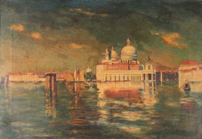null School early 20th century

"View of Venice"

Oil on canvas signed lower left...