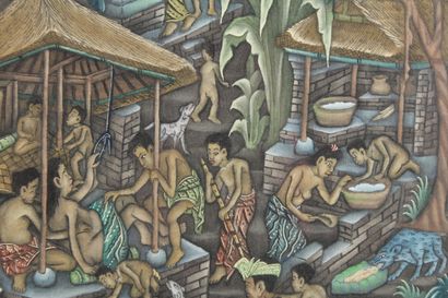 null Bali School

"Scene of an animated village

Painting on fabric

47,5 x 30 c...
