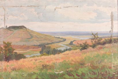 null Léon BAROTTE

"Landscape

Oil on canvas 

41 x 62 cm

(Damages and missing,...