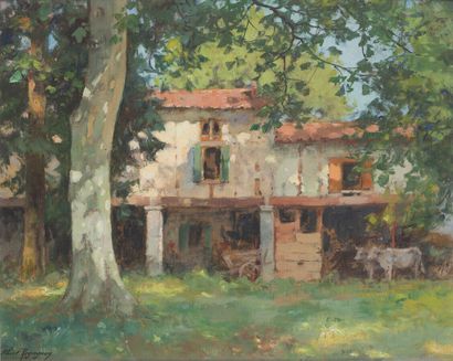 null 
Albert REGAGNON (1874-1961)




"Farm in Ariège".




Oil on panel signed lower...