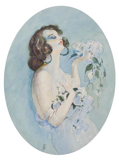 null Modern School

"Elegant woman with flowers"

Oval watercolor, signed with a...