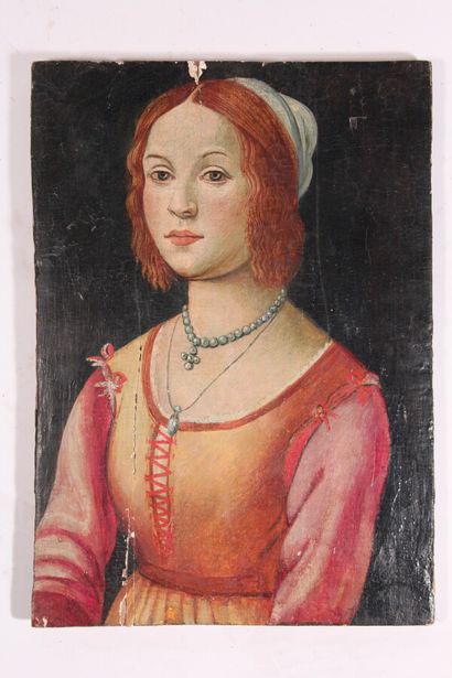 null Dans le goût de BOTICELLI

"Jeune fille au collier de perle", XIXème siècle

Huile...