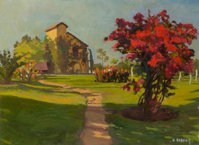 null Modern School 

"The Park"

Oil on panel signed lower right "G. Rocher".

44,5...