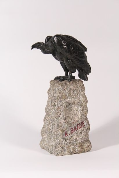 null After Alfred BARYE (1839-1882)

"Vulture".

Bronze sculpture with brown patina.

Base...