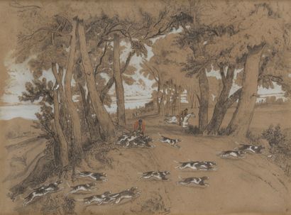 null School end of XIXth century

Suite of six pencil and gouache drawings depicting...